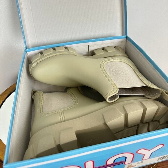 JEFFREY CAMPBELL Pleu Platform Lug Sole Chelsea Rain Boot Cream Size US 10 NWT - Picture 10 of 11